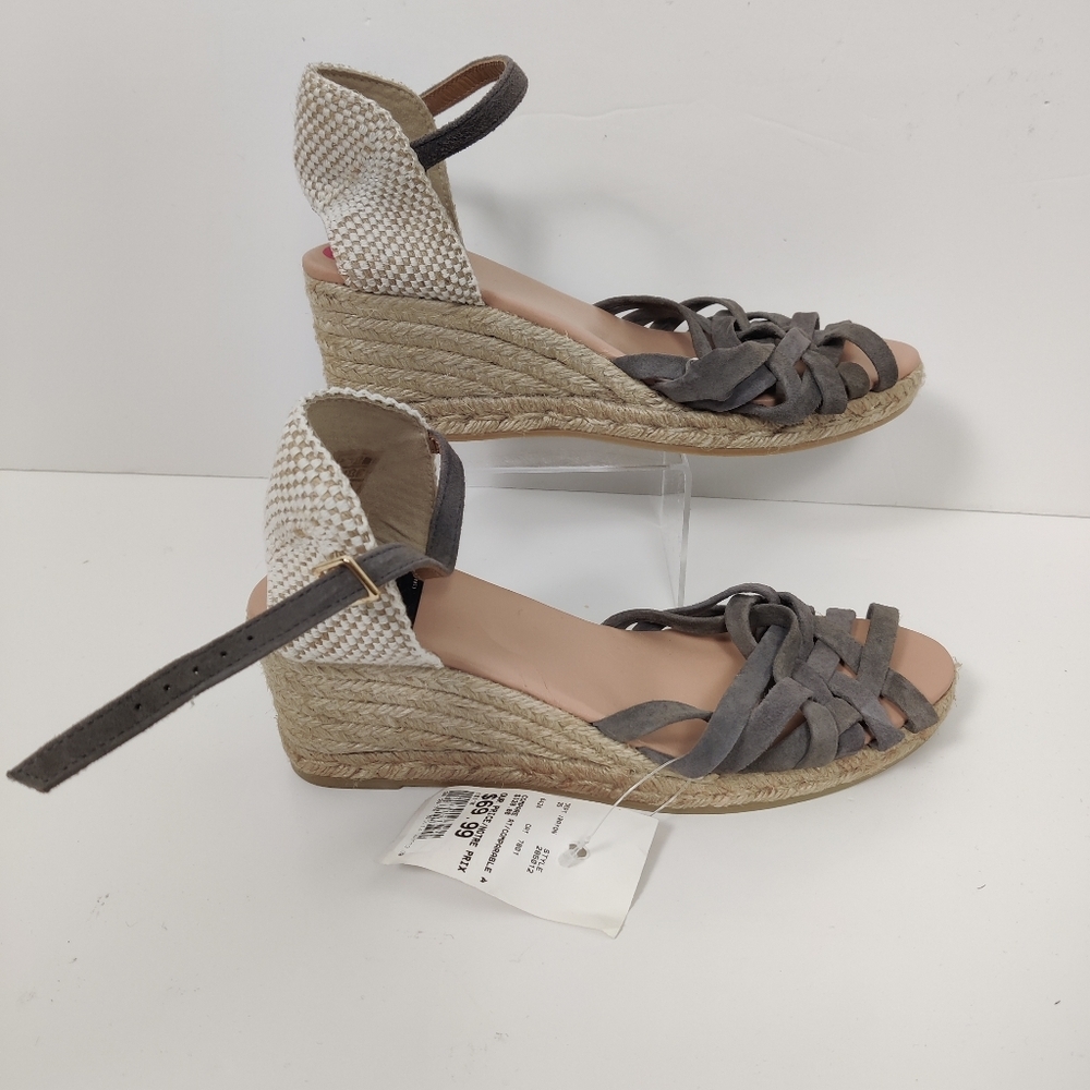 Gaimo Women's Grey Espadrille Wedges Size 10 NEW Beach Summer